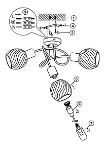 Потолочная люстра Globo Becky 54644-3D