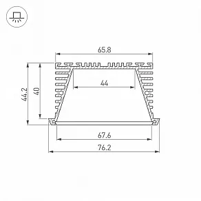 Профиль Arlight KLUS-POWER-RW70F-2000 ANOD 019881