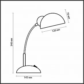 Настольная лампа офисная Odeon Light Kiva 2082/1T