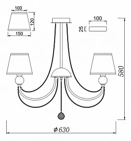 Люстра на штанге Freya Beverly FR5661-PL-05-CH