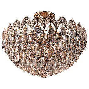 Люстра на штанге Eurosvet Malvina 3649/6 золото/прозрачный хрусталь  Strotskis