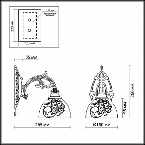 Бра Odeon Light Casti 2542/1W