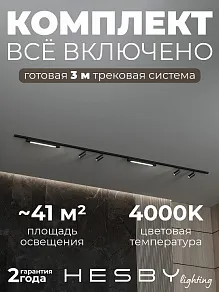 Комплект трековый Hesby Lighting №5 однофазная накладная Skylite HSBL_kompl_S005_NI3B4K