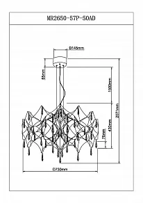 Подвесная люстра MyFar Ileria MR2650-57P-50AD