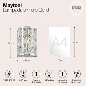 Накладной светильник Maytoni Gelid MOD184-WL-01-CH