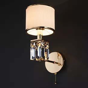 Бра Eurosvet Zaffiro 10129/1 золото/прозрачный хрусталь Strotskis (10099/1)