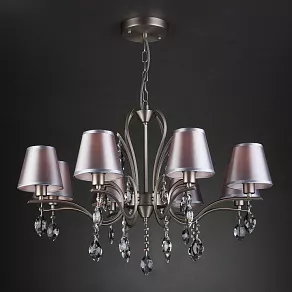 Подвесная люстра Eurosvet Aurelia 10089/8 сатин-никель/прозрачный хрусталь Strotskis