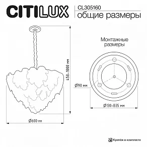 Подвесная люстра Citilux DRYAD CL305160