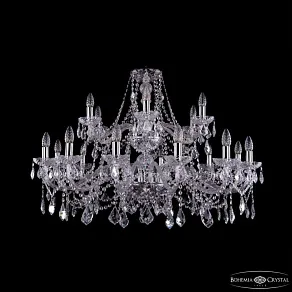 Подвесная люстра Bohemia Ivele Crystal 1413 1413/12+6/360/2d Ni Leafs