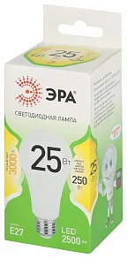 Лампа светодиодная Эра Green Line E27 25Вт 3000K LED A60-25W-830-E27 GL