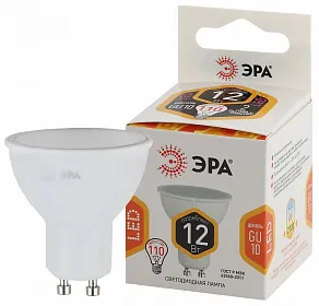 Лампа светодиодная Эра Стандарт GU10 12Вт 2700K LED MR16-12W-827-GU10
