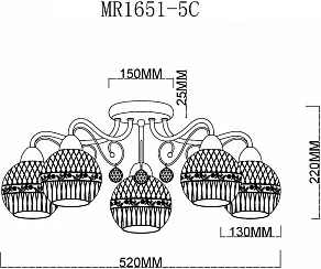Потолочная люстра MyFar Frank MR1651-5C
