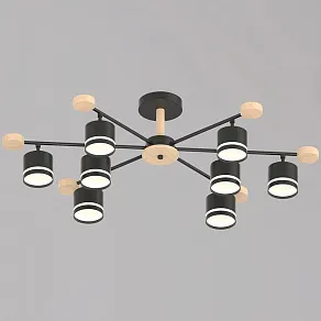 Люстра на штанге Reluce 78730 78730-0.3-08 GX53 BK+WOOD