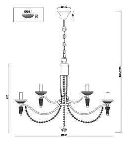 Подвесная люстра Freya Zoe FR2009PL-12G