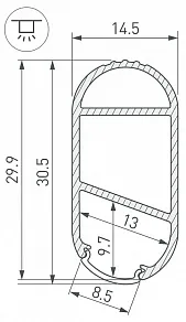 Профиль накладной Arlight WARDROBE 050153