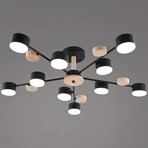 Люстра на штанге Reluce 03758 03758-0.3-10 BK+WOOD GX53