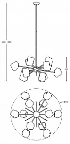 Люстра на штанге Zumaline Rock P0488-12P-U8AC