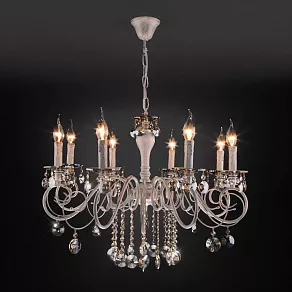 Подвесная люстра Eurosvet Ravenna 10104/8 белый с золотом/тонированный хрусталь Strotskis