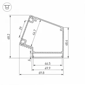 Профиль накладной Arlight BOX73-A30-2000 ANOD 017352
