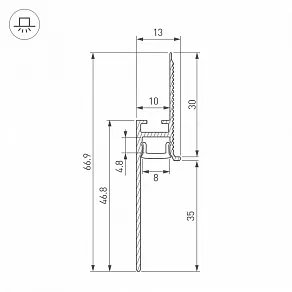 Профиль для плинтусов Arlight FANTOM 048687