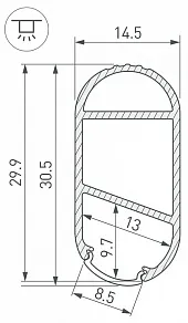 Профиль накладной Arlight WARDROBE 054942
