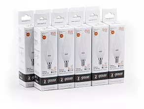 Лампа светодиодная Gauss Led Elementary Candle Tailed E14 8Вт 3000K 34118