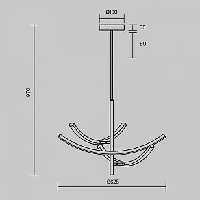 Люстра на штанге Maytoni Wabi MOD428PL-L27BK