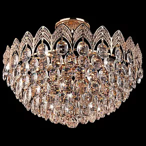 Люстра на штанге Eurosvet Malvina 3649/6 золото/прозрачный хрусталь  Strotskis