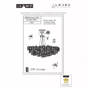 Подвесная люстра iLamp Savage 7204-L1600 GD