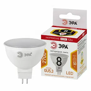 Лампа светодиодная Эра  GU5.3 8Вт 2700K LED MR16-8W-12V-827-GU5.3