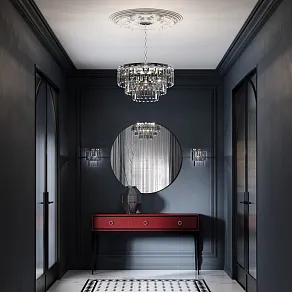 Подвесная люстра Eurosvet Elegante 10130/8 хром/прозрачный хрусталь Strotskis