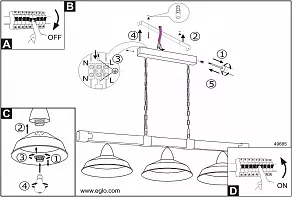 Подвесной светильник Eglo Oldbury 49685