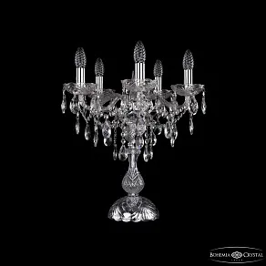 Настольная лампа декоративная Bohemia Ivele Crystal 1415 1415L/5/141-47 Ni