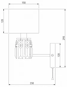 Бра Eurosvet Zaffiro 10129/1 золото/прозрачный хрусталь Strotskis (10099/1)