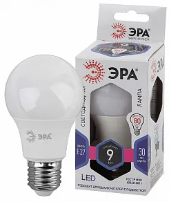 Лампа светодиодная Эра Стандарт E27 9Вт 6000K LED A60-9W-860-E27
