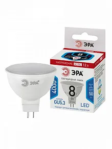 Лампа светодиодная Эра  GU5.3 8Вт 4000K LED MR16-8W-12V-840-GU5.3