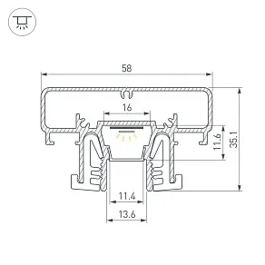 Профиль встраиваемый Arlight STRETCH-COMFORT 065154