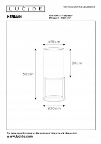 Настольная лампа декоративная Lucide Herman 30562/81/30
