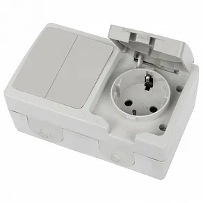 Блок с розеткой и выключателем Stekker Велена 49729