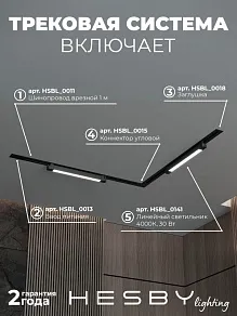 Комплект трековый Hesby Lighting Skylite №1 HSBL_kompl_S001_VL2B4K