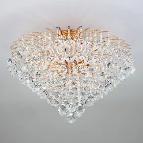 Потолочная люстра Eurosvet Ostiniya 3299/9 золото/прозрачный хрусталь Strotskis