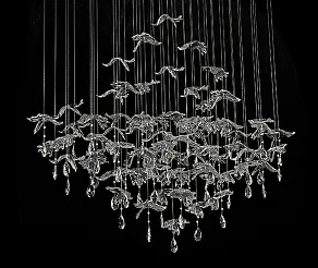 Подвесная люстра Newport VERONA 8220/140 С oval chrome, silver glass