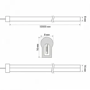 Лента светодиодная Uniel ULS-N21-2835 ULS-N21-2835-120LED/m-8mm-IP67-220V-8W/m-50M-YELLOW бобина