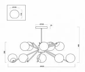 Люстра на штанге Freya Nancy FR5083PL-10CH