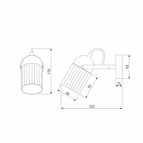 Бра Eurosvet Mars 20122/1 черный/золото