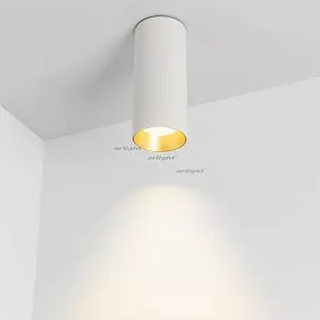 Накладной светильник Arlight SP-POLO-SURFACE-R65-8W Warm3000 (WH-GD, 40 deg) 027511