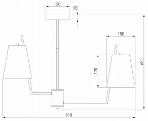 Люстра на штанге Eurosvet Topanga 60173/8 латунь