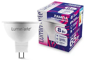 Лампа светодиодная Luminarte  GU5.3 8Вт 4000K LSTD-MR16-8W4KGU5.3