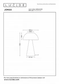 Настольная лампа декоративная Lucide JORGO 65500/01/55