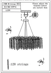 Подвесная люстра iLamp Savage 8813-L1200 GD